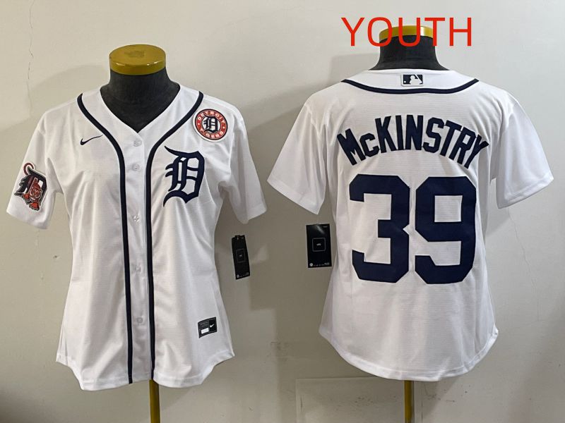 Youth Detroit Tigers #39 Mckinstry White Game Nike MLB Jersey style 009